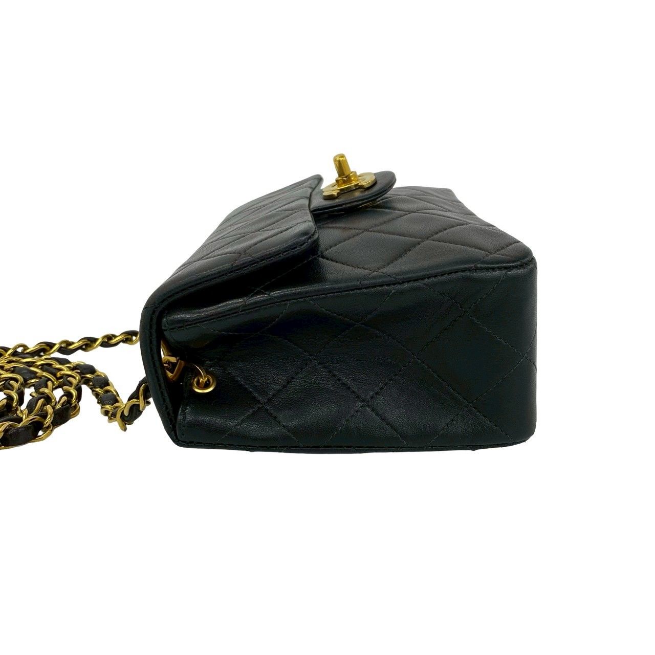 Chanel Card Vintage Quilted Coco Lambskin Chain Mini Shoulder Bag Black — view 5