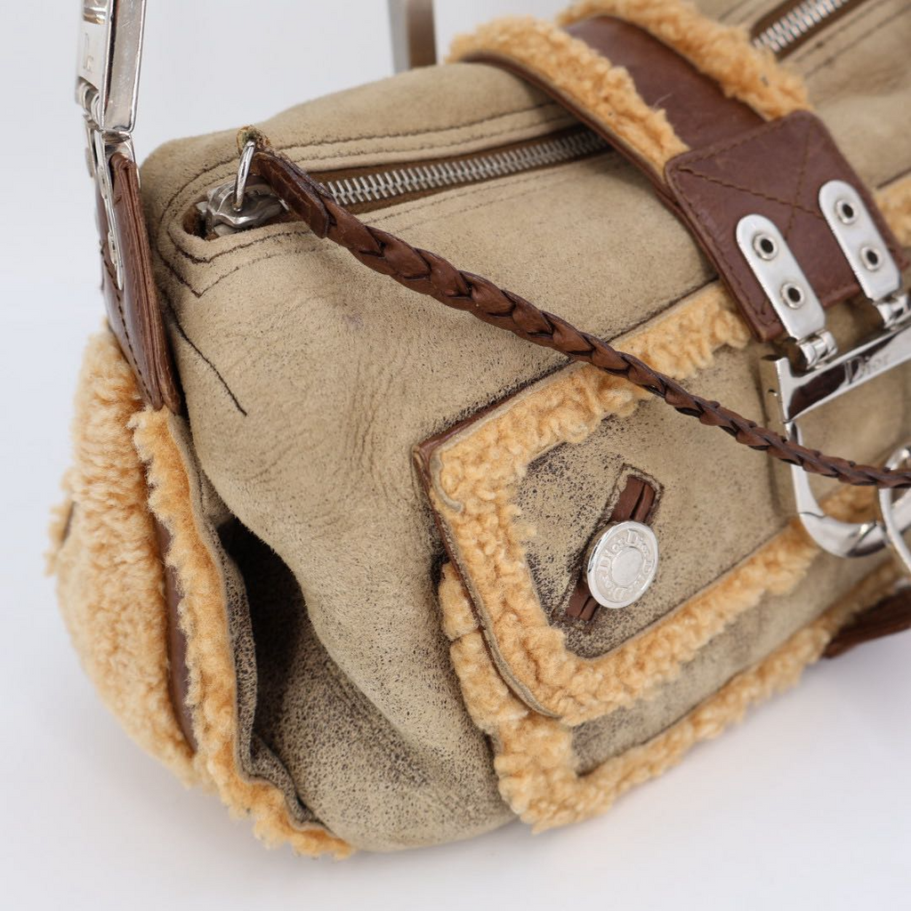 Dior Shearling Bag Handbag Beige — view 2