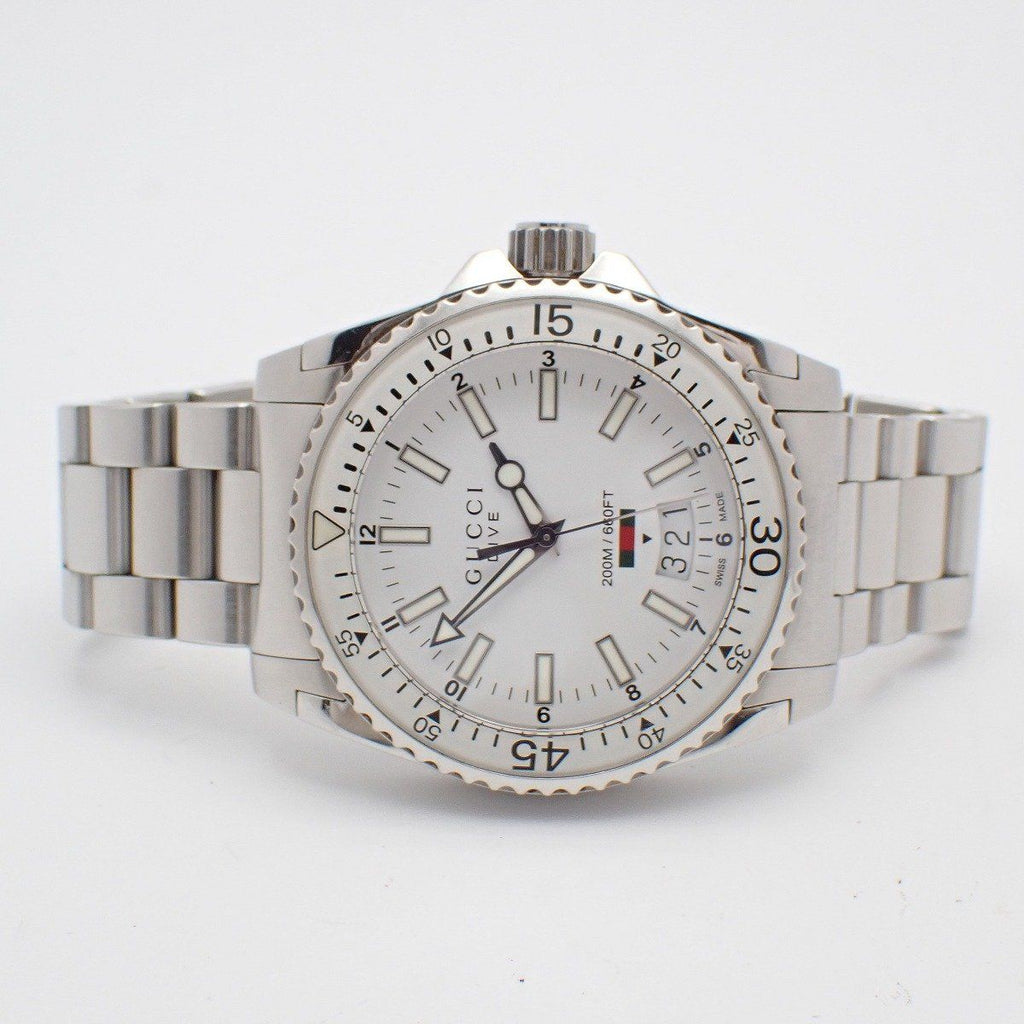 Gucci 136.3 Dive Waterproof Quartz Watch White Dial SS Pawn — view 2