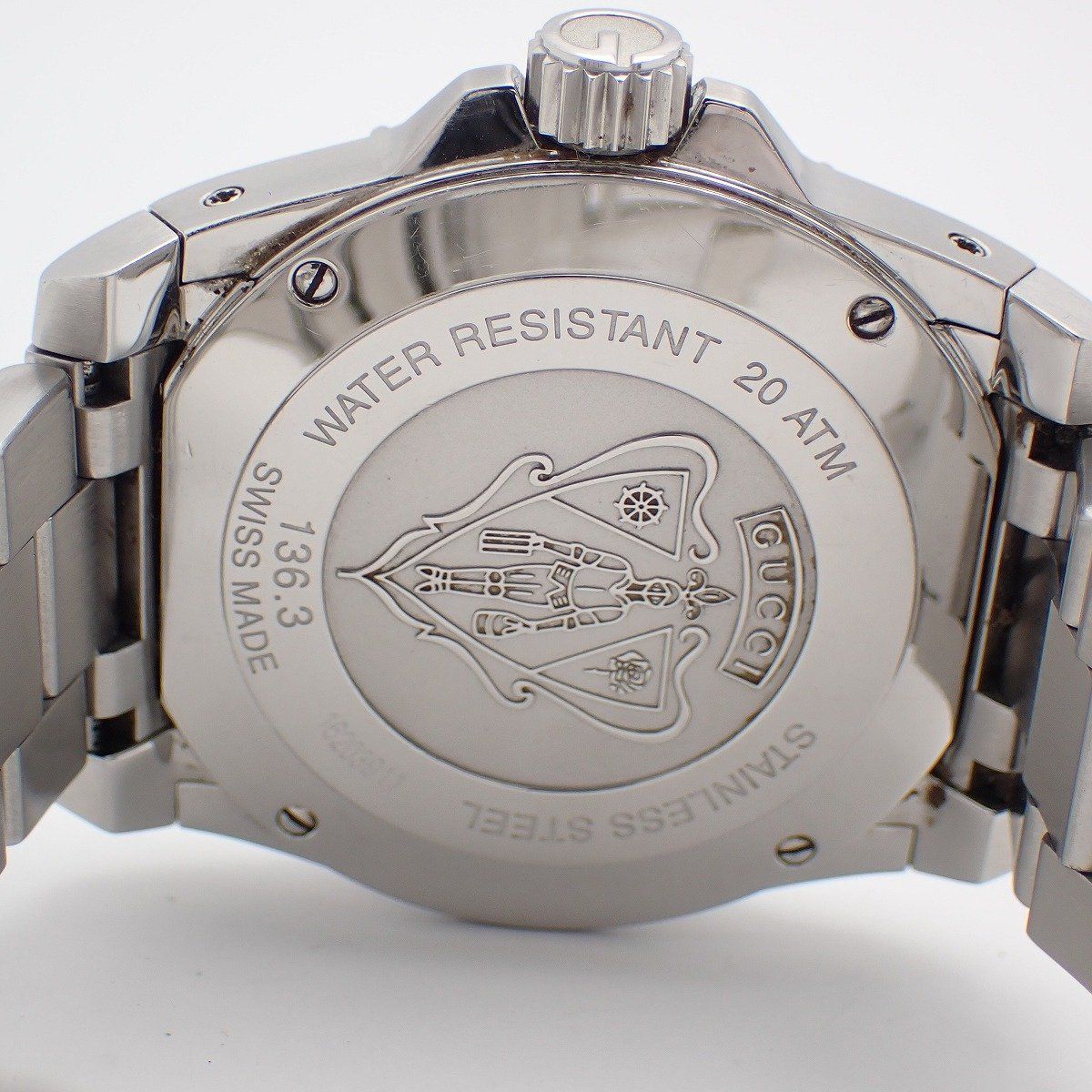 Gucci 136.3 Dive Waterproof Quartz Watch White Dial SS Pawn — view 9