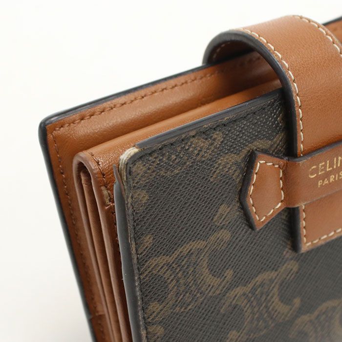Celine Small Strap Wallet Triomphe Canvas Bifold — view 8