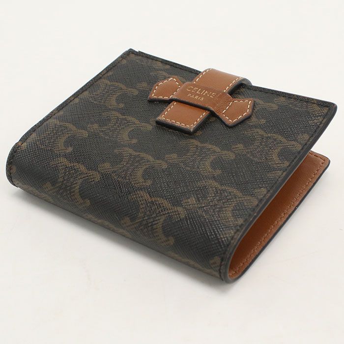 Celine Small Strap Wallet Triomphe Canvas Bifold — view 2