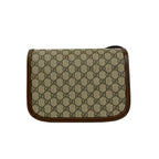 Gucci Horsebit GG Supreme Leather Polyurethane Shoulder Bag Pochette Brown — view 3