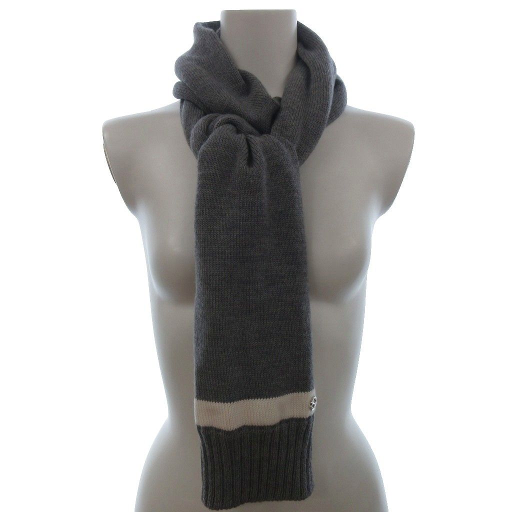 Gucci Wool Knit Scarf GG Line Bicolor Gray Oom Sweater — view 7