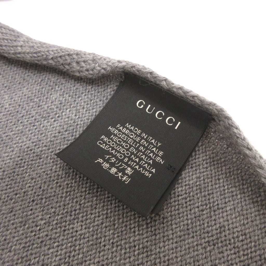 Gucci Wool Knit Scarf GG Line Bicolor Gray Oom Sweater — view 3