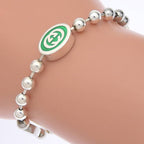 Gucci Interlocking Ball Chain 925 Sterling Silver Bracelet