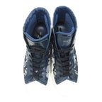 Louis Vuitton Monogram Denim High Cut Sneakers Navy 5 — view 5