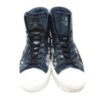 Louis Vuitton Monogram Denim High Cut Sneakers Navy 5 — view 3