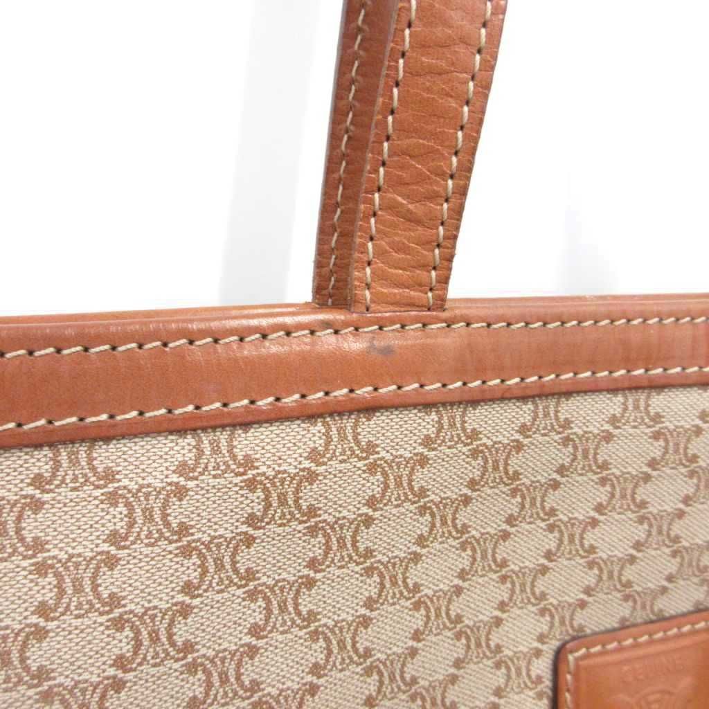 Celine Macadam Pattern Tote Triomphe Leather Brown — view 7