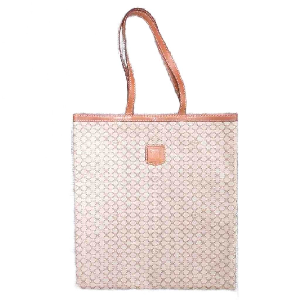 Celine Macadam Pattern Tote Triomphe Leather Brown