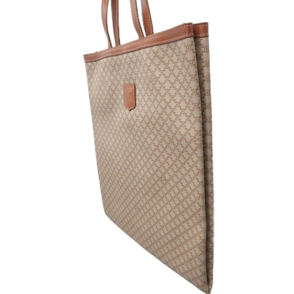 Celine Macadam Pattern Tote Triomphe Leather Brown — view 3