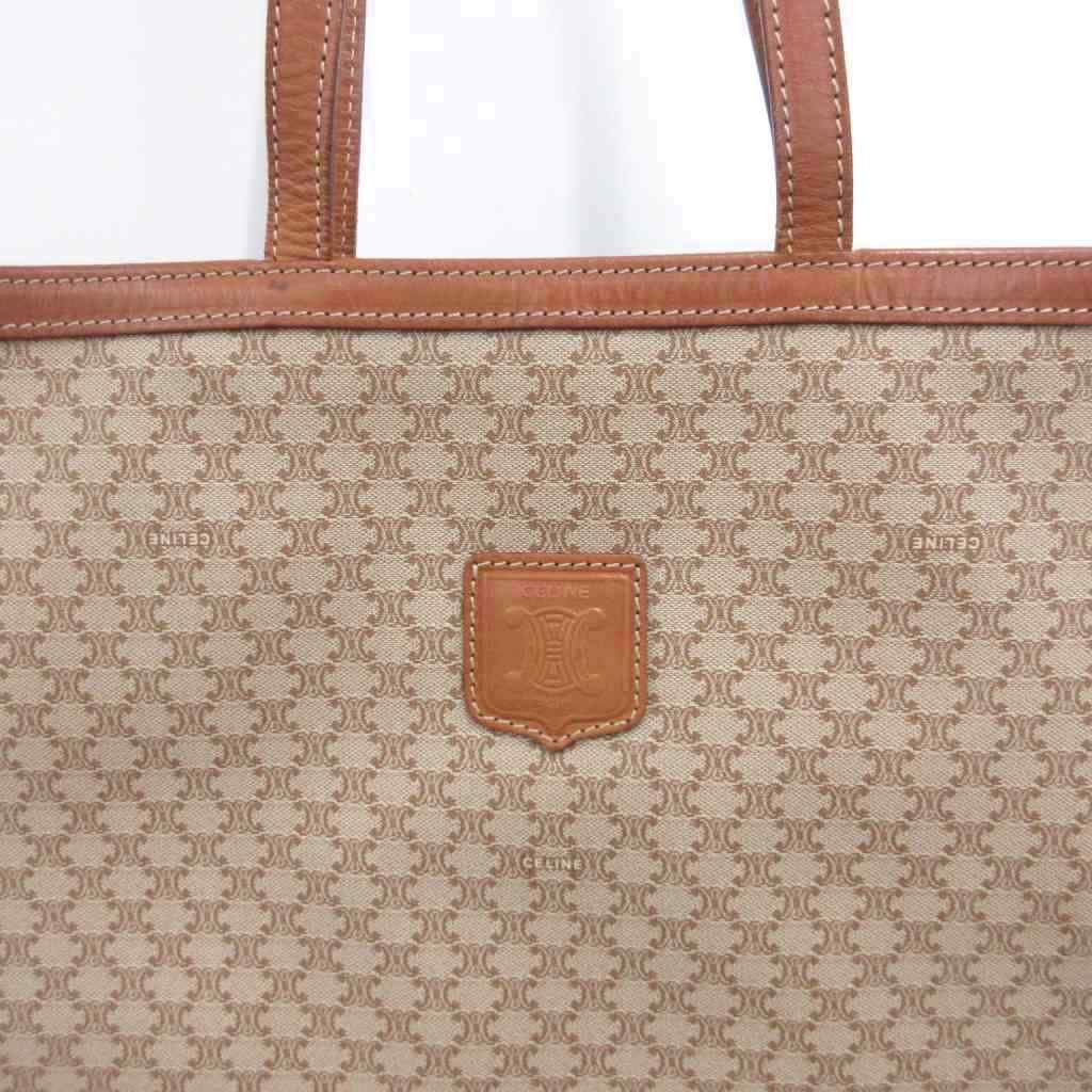 Celine Macadam Pattern Tote Triomphe Leather Brown — view 4