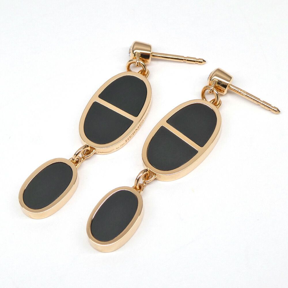 Hermes Earrings Chaine D'ancre Verso Ceramic Diamond — view 3