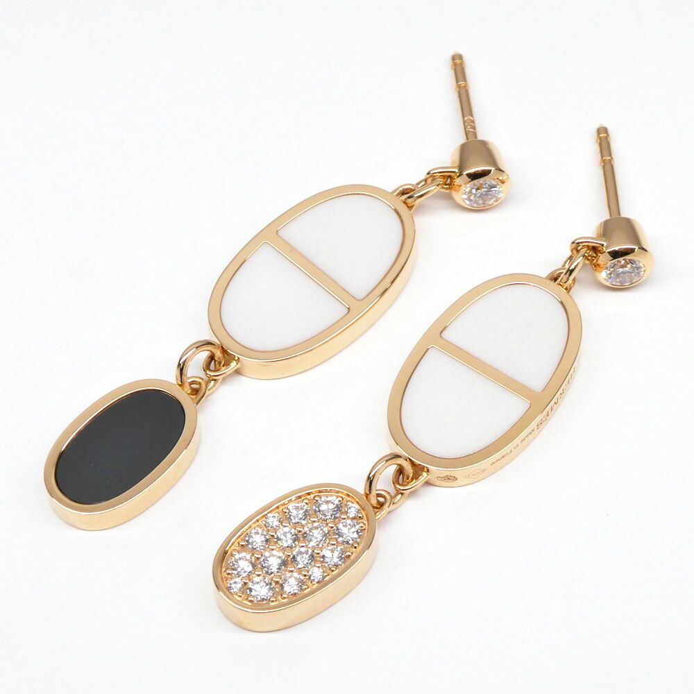 Hermes Earrings Chaine D'ancre Verso Ceramic Diamond — view 2