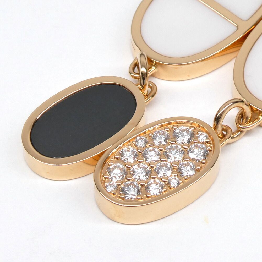 Hermes Earrings Chaine D'ancre Verso Ceramic Diamond — view 4