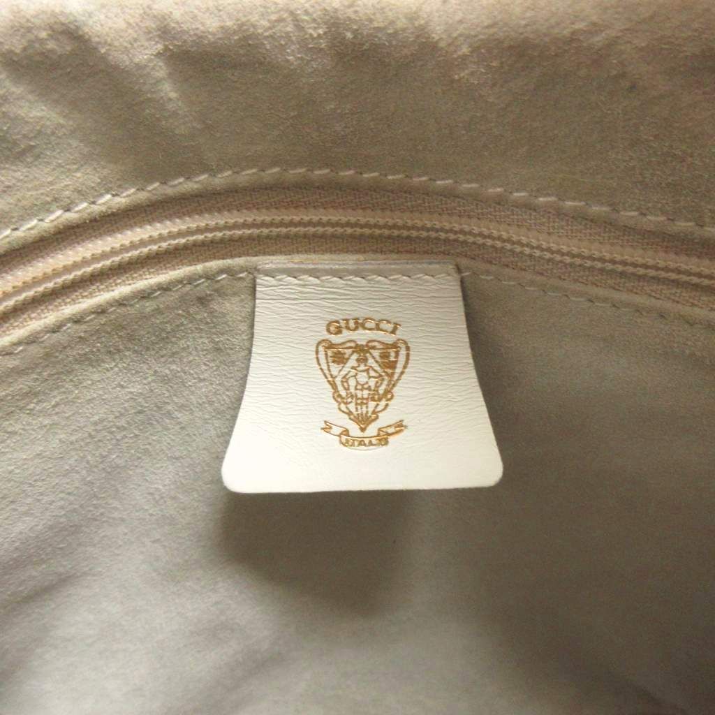 Gucci Shoulder Bag Vintage GG Logo White Navy AA NK — view 6