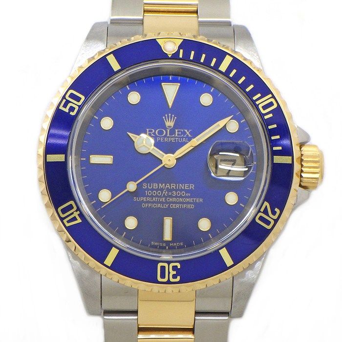 Rolex Watch Submariner Date P Number Luminous Index Hands Rotating Bezel Sunray