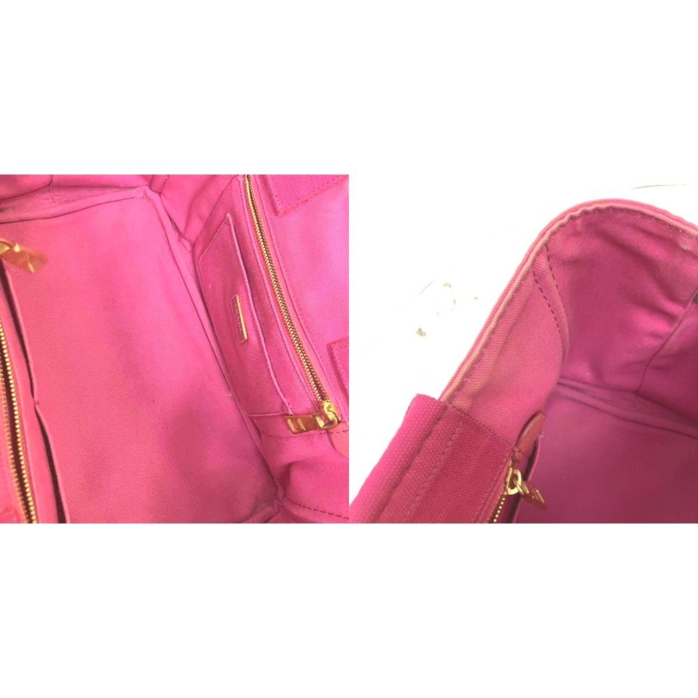Prada Canapa M Canvas Tote Logo Pink — view 8