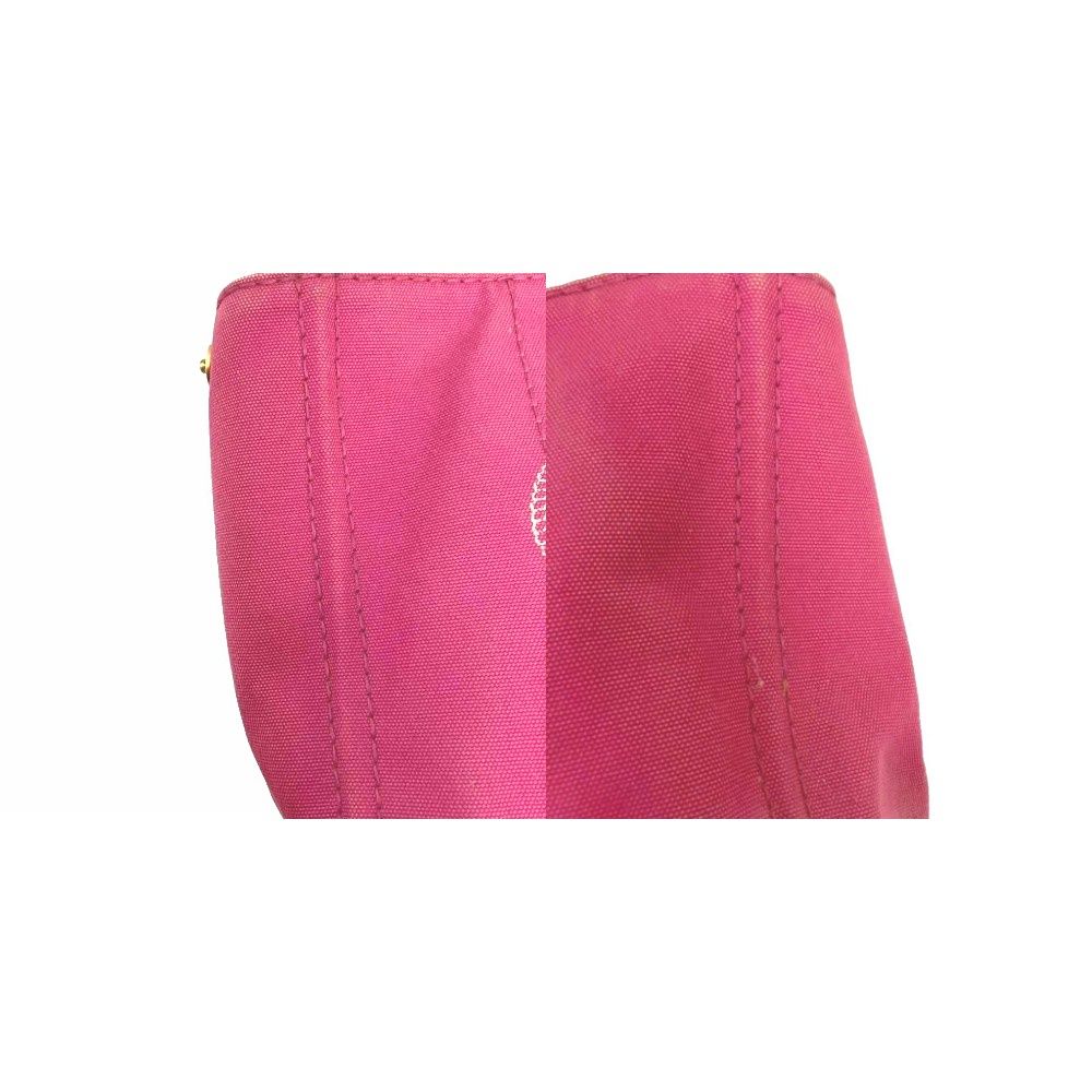 Prada Canapa M Canvas Tote Logo Pink — view 7