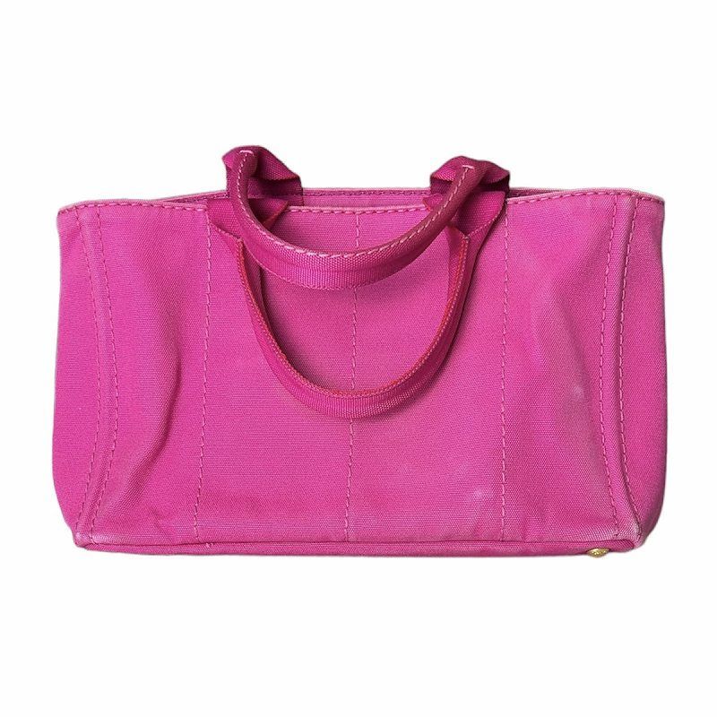 Prada Canapa M Canvas Tote Logo Pink — view 2