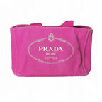 Prada Canapa M Canvas Tote Logo Pink