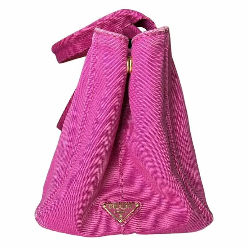Prada Canapa M Canvas Tote Logo Pink — view 3
