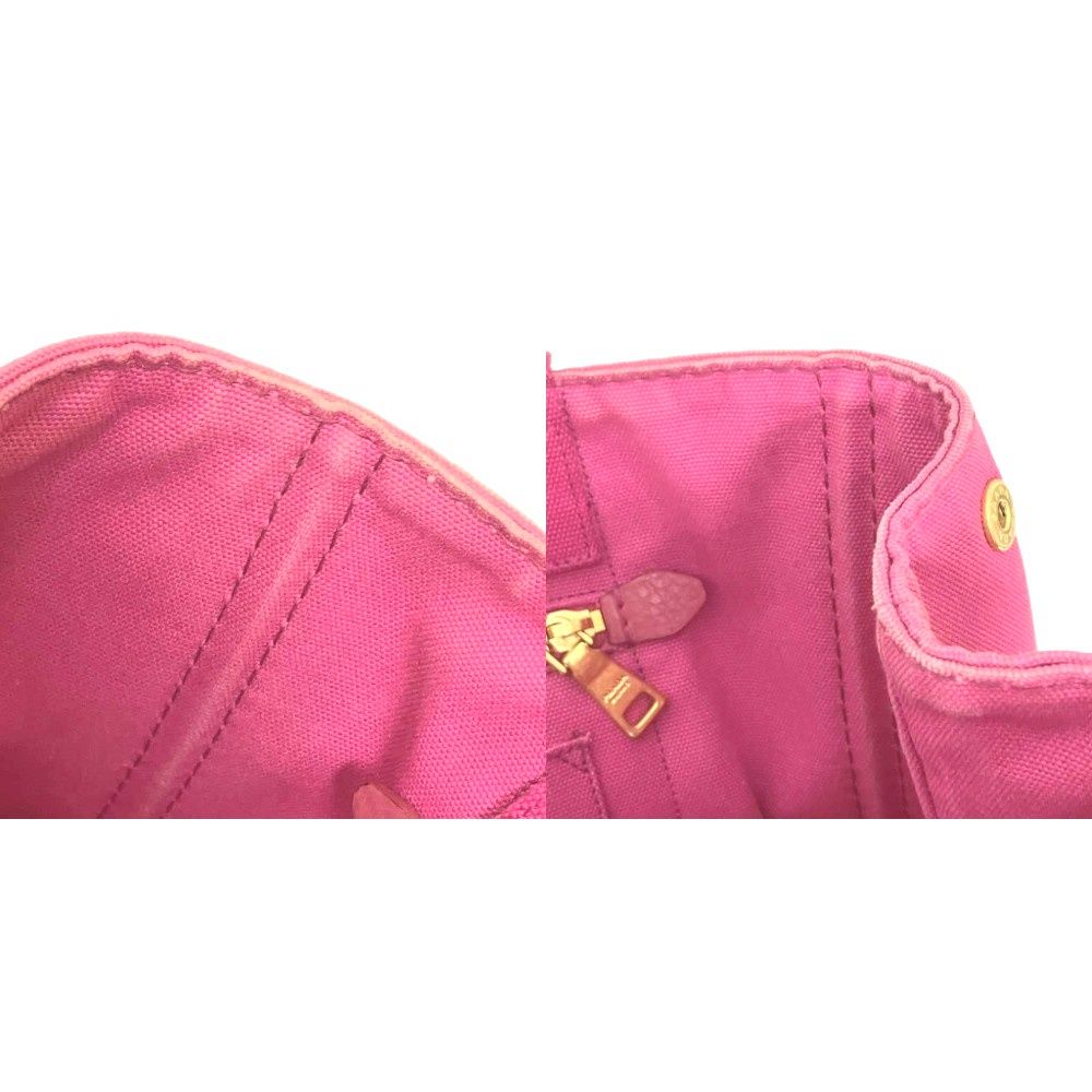 Prada Canapa M Canvas Tote Logo Pink — view 9
