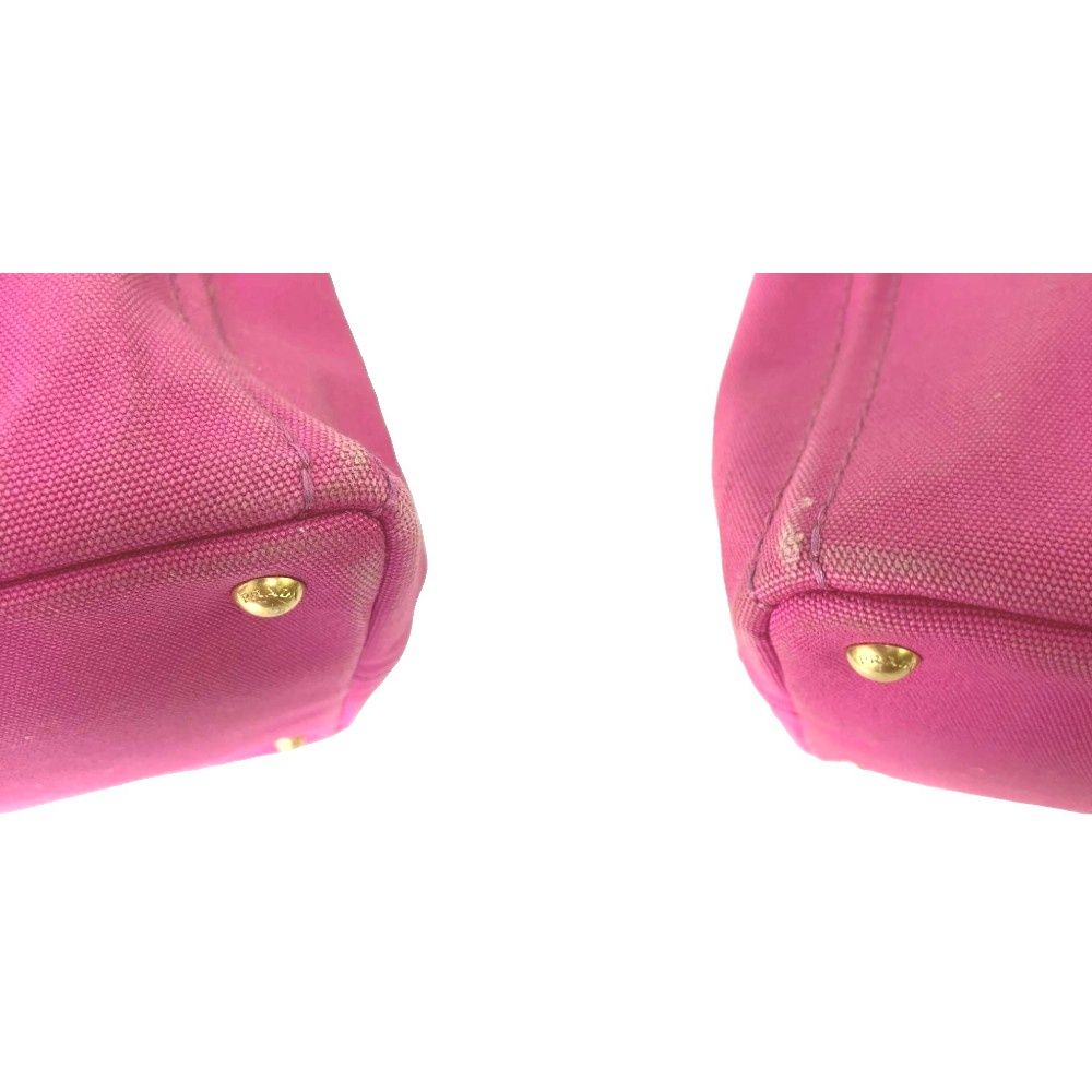 Prada Canapa M Canvas Tote Logo Pink — view 6