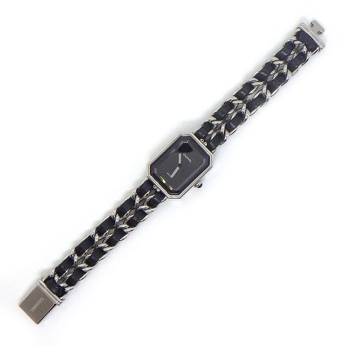 Chanel Watch Premier M Octagonal Black Dial Chain Bracelet Leather SS Quartz — view 3