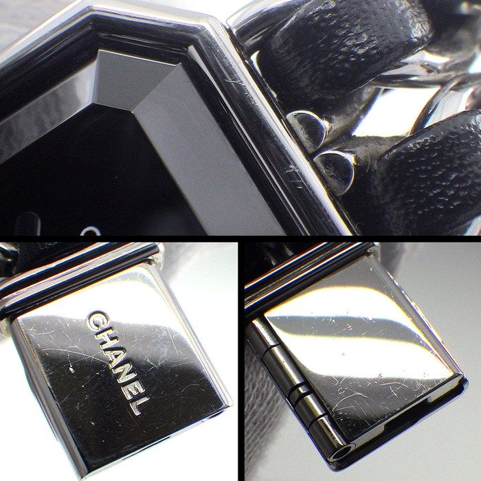 Chanel Watch Premier M Octagonal Black Dial Chain Bracelet Leather SS Quartz — view 8