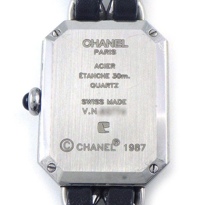 Chanel Watch Premier M Octagonal Black Dial Chain Bracelet Leather SS Quartz — view 4