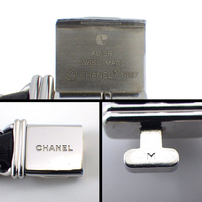 Chanel Watch Premier M Octagonal Black Dial Chain Bracelet Leather SS Quartz — view 5