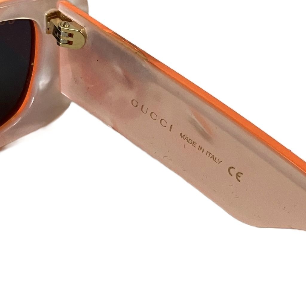 Gucci Sunglasses Rectangular Interlocking 52 Ro 20 Orange Eyewear — view 6