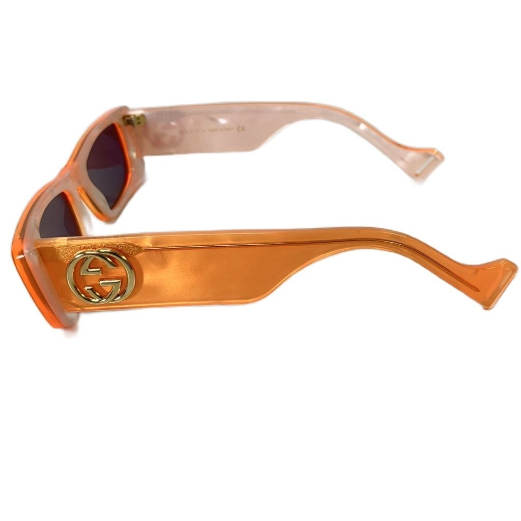 Gucci Sunglasses Rectangular Interlocking 52 Ro 20 Orange Eyewear — view 3