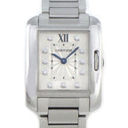 Cartier Watch Tank Anne Gray 11 Points Diamond Index Rectangular Silver
