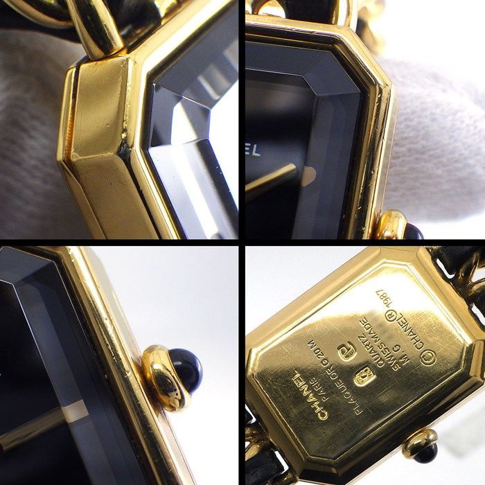 Chanel Watch Premier M Octagonal Black Dial Chain Bracelet Leather Quartz Analog — view 7