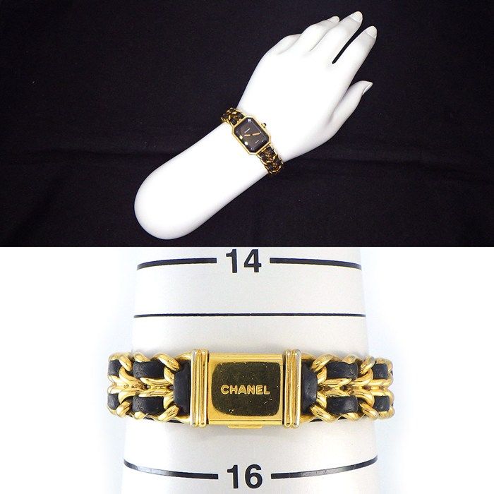 Chanel Watch Premier M Octagonal Black Dial Chain Bracelet Leather Quartz Analog — view 9