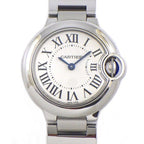 Cartier Watch Baron Blue SM Silver Dial Roman Index SS Quartz Analog