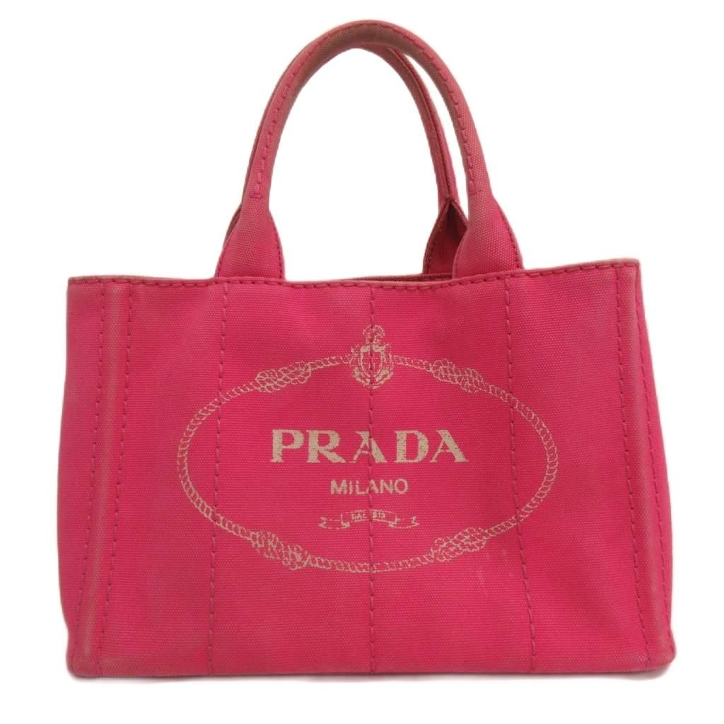 Prada Canapa Tote Canvas Logo Pink