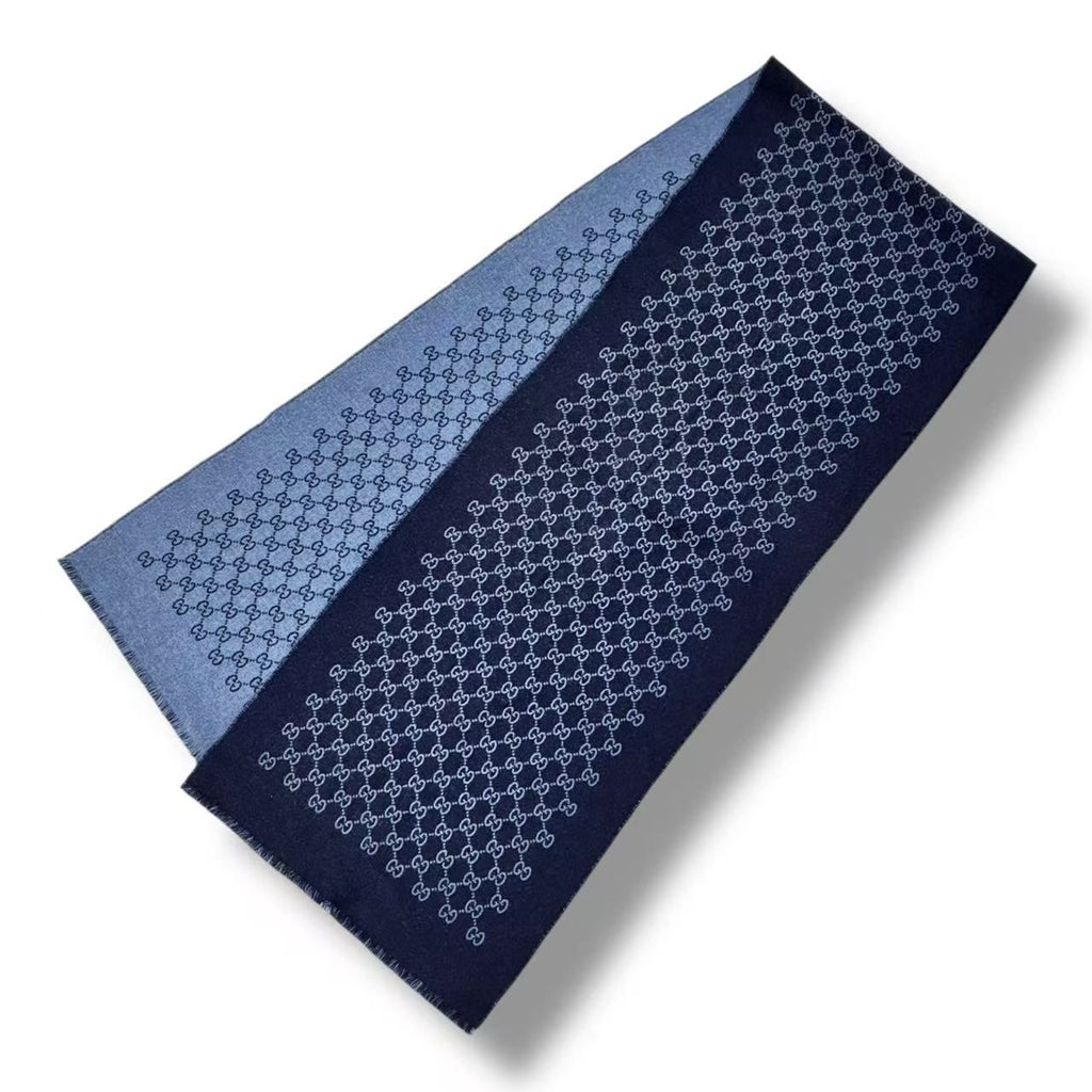 Gucci Shawl Scarf GG Logo Blue — view 3