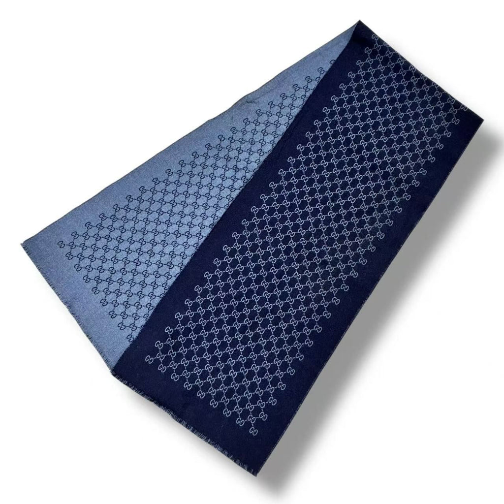 Gucci Shawl Scarf GG Logo Blue — view 2