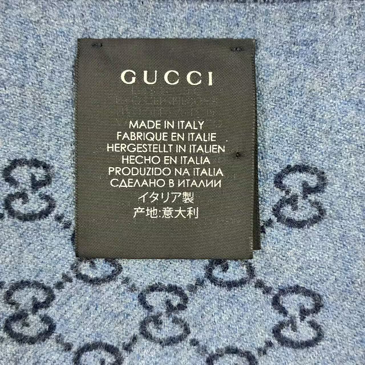 Gucci Shawl Scarf GG Logo Blue — view 7