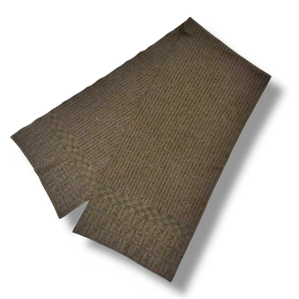 Fendi Scarf Zucca Pattern FF Logo Wool Brown — view 3