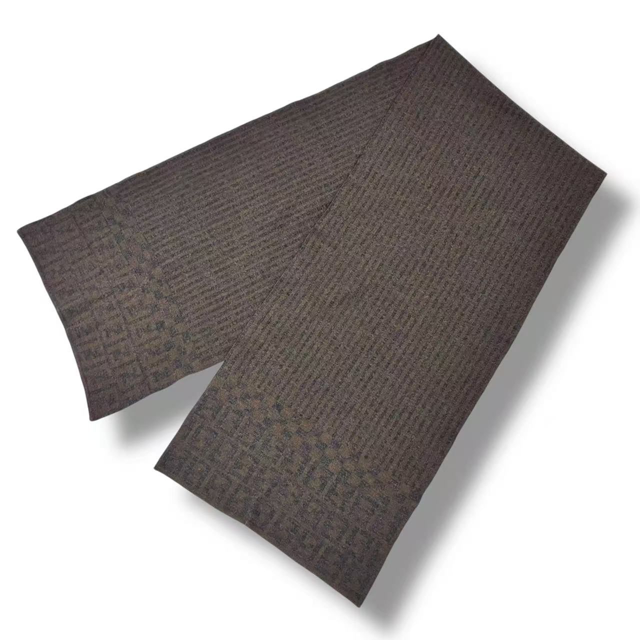 Fendi Scarf Zucca Pattern FF Logo Wool Brown — view 5