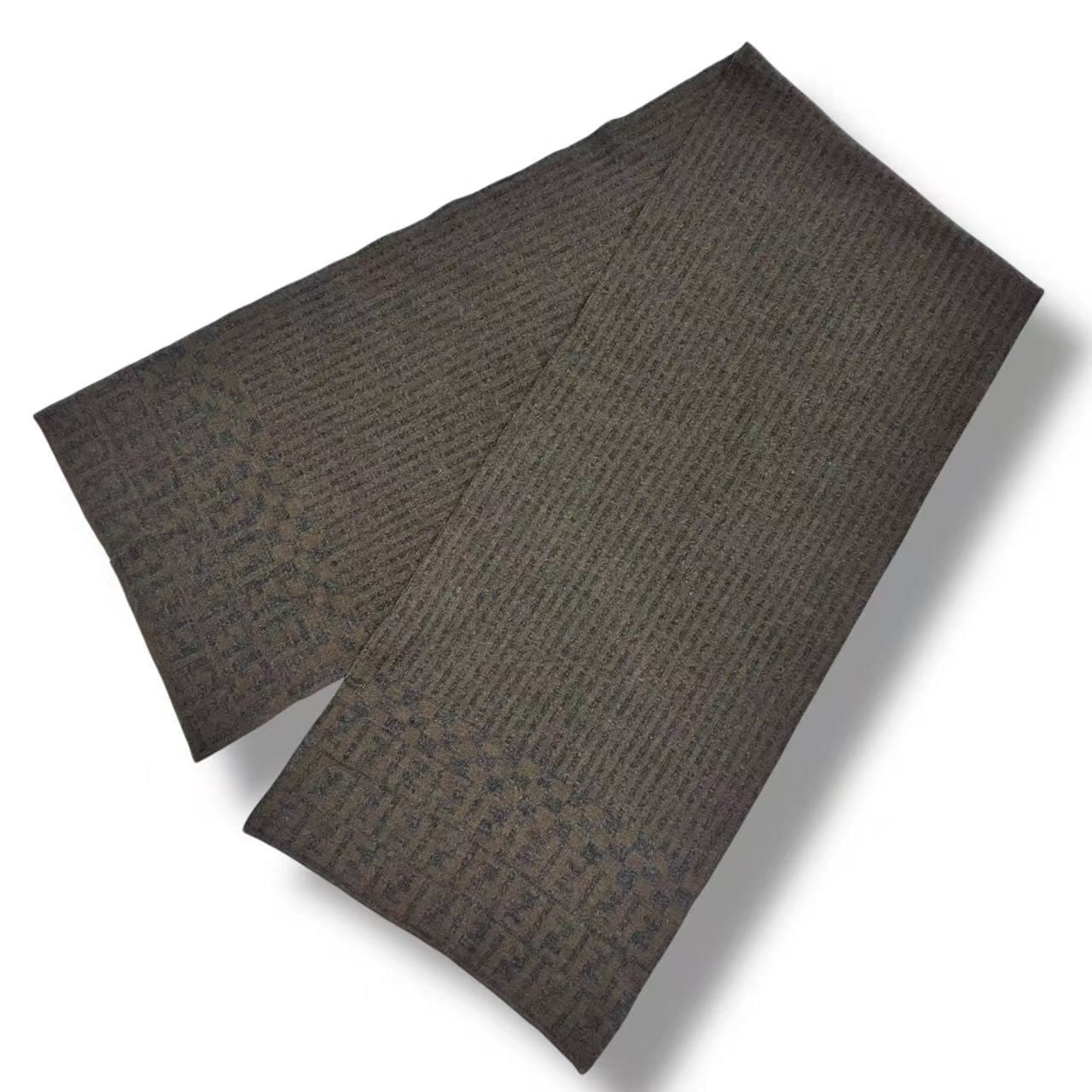 Fendi Scarf Zucca Pattern FF Logo Wool Brown — view 2