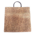 Loewe Anagram Leopard Tote Suede Calf Brown Black Print Vintage — view 2
