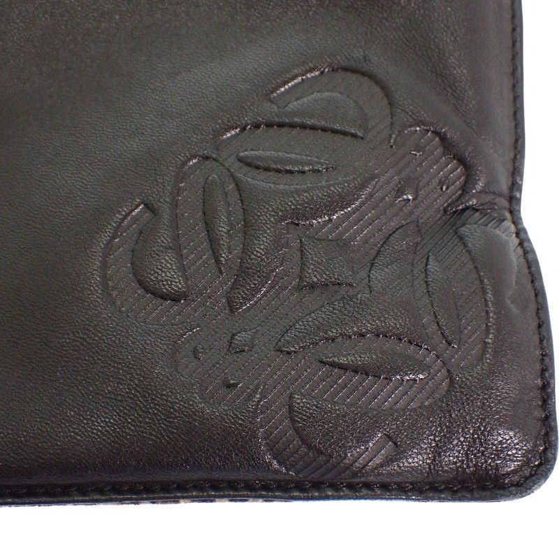 Loewe Anagram Leopard Tote Suede Calf Brown Black Print Vintage — view 4
