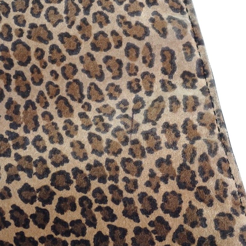 Loewe Anagram Leopard Tote Suede Calf Brown Black Print Vintage — view 9