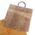 Loewe Anagram Leopard Tote Suede Calf Brown Black Print Vintage