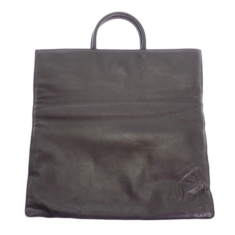 Loewe Anagram Leopard Tote Suede Calf Brown Black Print Vintage — view 3